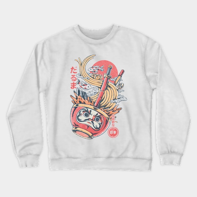 Daruma Ramen - White Crewneck Sweatshirt by Ilustrata